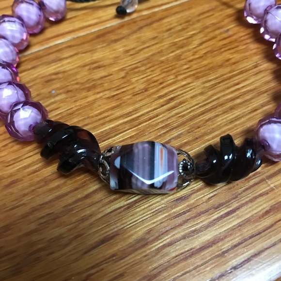 Purple Beaded Adjustable Bracelet - Picture 3 of 3